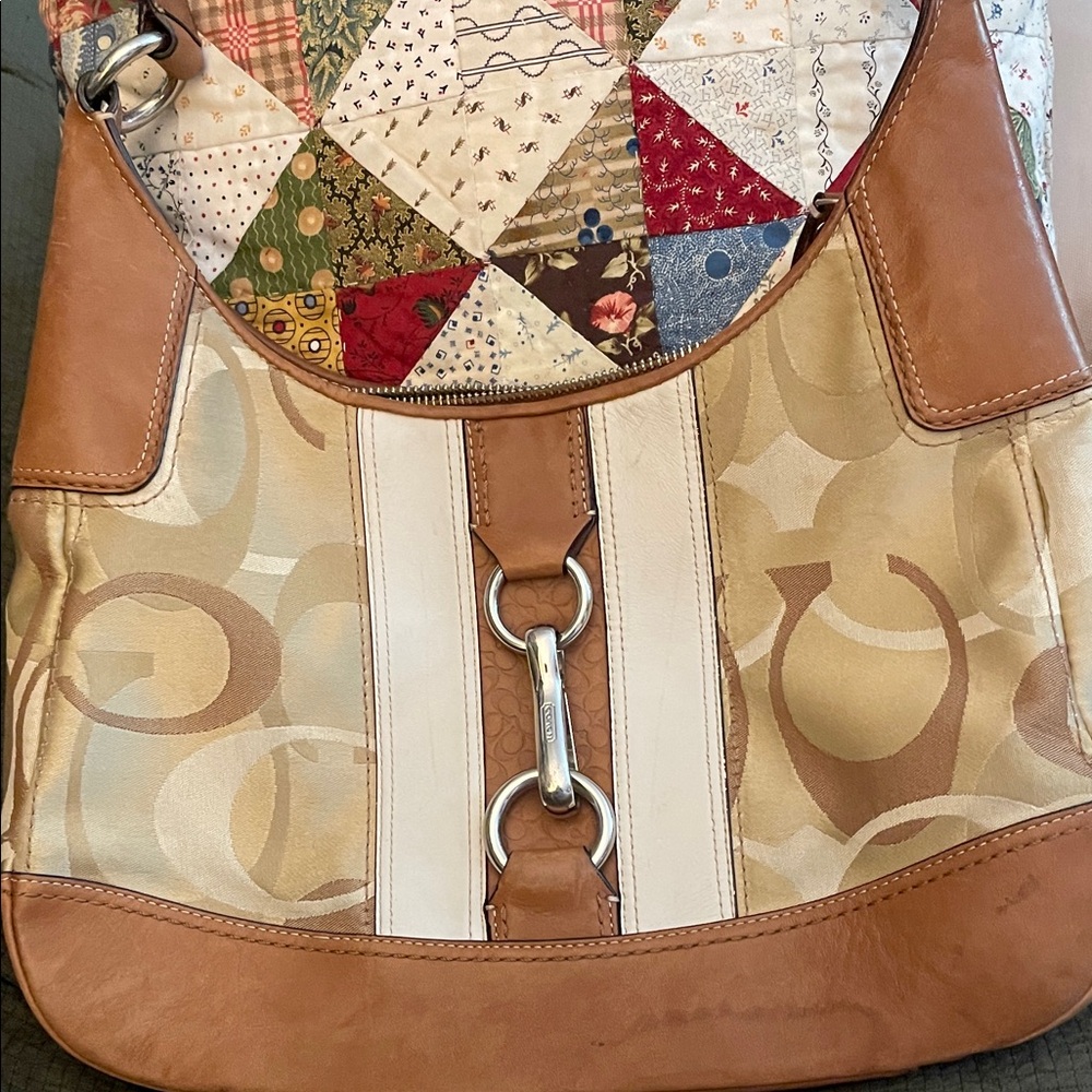 Coach Patchwork Canvas and Leather Shoulder Bag